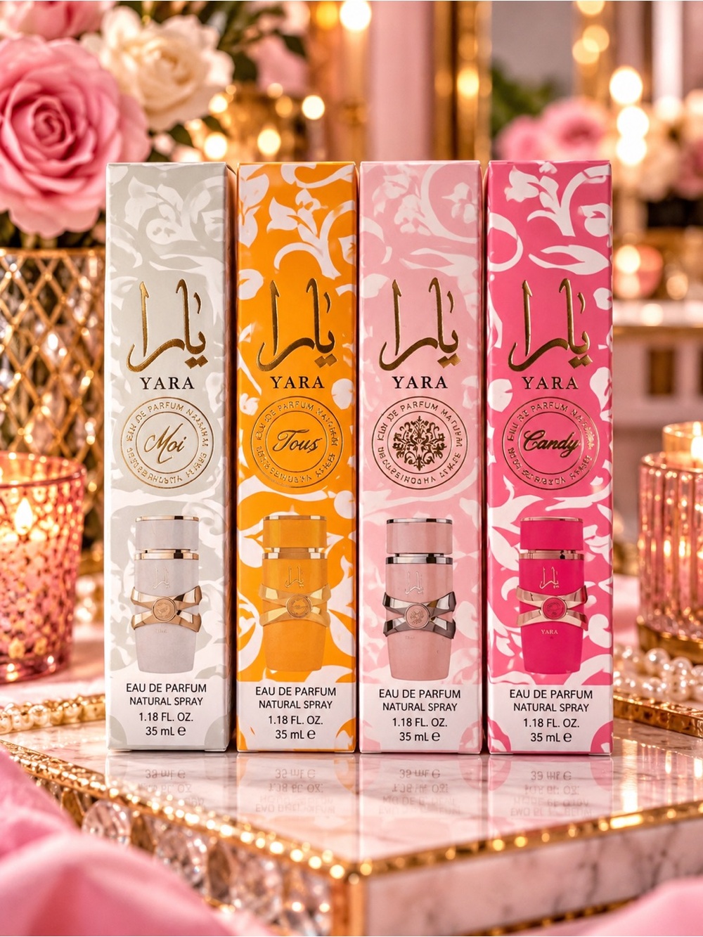 Lattafa Yara 4-Piece EDP Travel Spray Set 35mL Each NEW